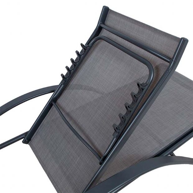 Aluminum Adjustable Lounge Chair with S-shape Armrest - 11D14I