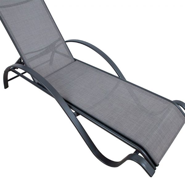 Aluminum Adjustable Lounge Chair with S-shape Armrest - 11D14I