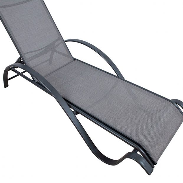 Aluminum Adjustable Lounge Chair with S-shape Armrest - 11D14I