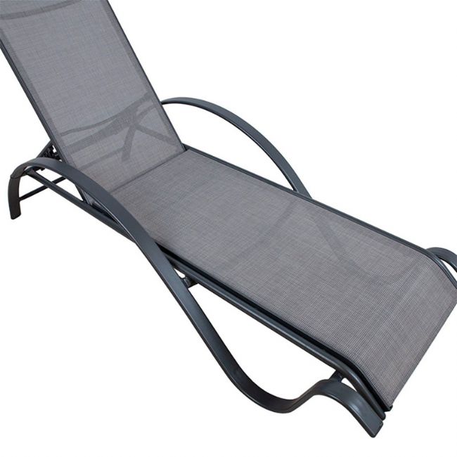 Aluminum Adjustable Lounge Chair with S-shape Armrest - 11D14I