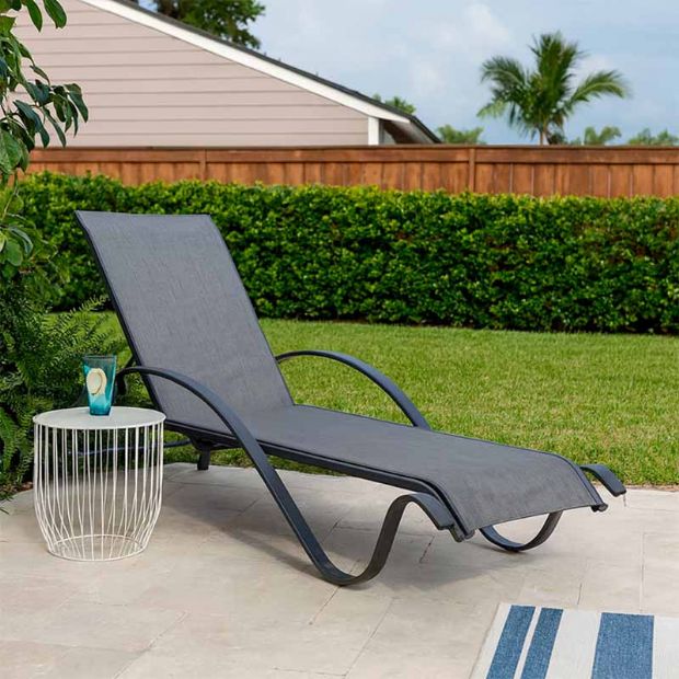 Aluminum Adjustable Lounge Chair with S-shape Armrest - 11D14I