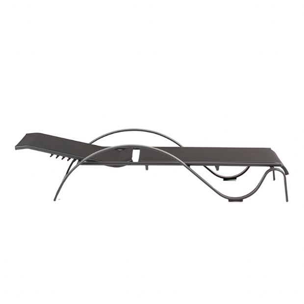 Iron Adjustable Lounge Chair with S-shape Armrest - 11D14J