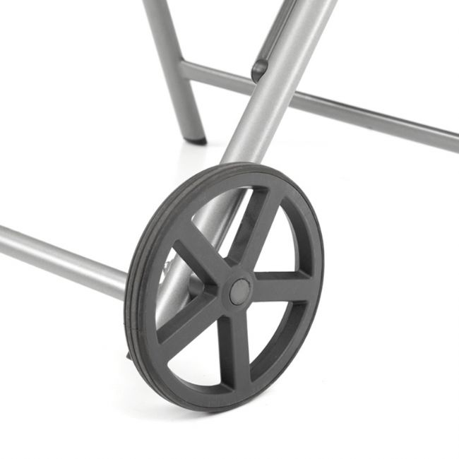 Aluminum Textilene Lounge Chair with Wheels and Pillow - 11D14K