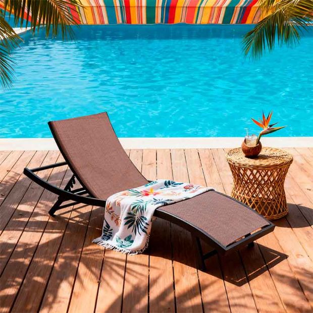Iron Textilene Adjustable Lounge Chair - 11D14N