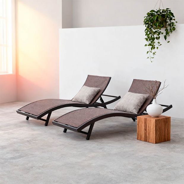 Iron Textilene Adjustable Lounge Chair - 11D14N