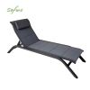 Adjustable Backrest Outdoor Sun Lounger with Aluminum Alloy Frame and Mesh Fabric - 11D25A