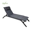 Adjustable Backrest Outdoor Sun Lounger with Aluminum Alloy Frame and Mesh Fabric - 11D25A
