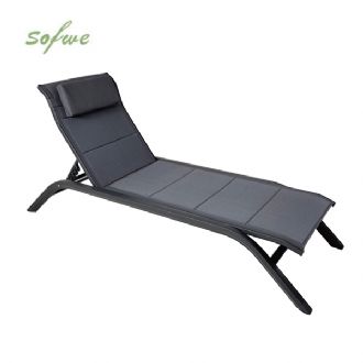 Adjustable Backrest Outdoor Sun Lounger with Aluminum Alloy...