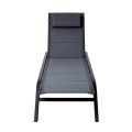 Adjustable Backrest Outdoor Sun Lounger with Aluminum Alloy Frame and Mesh Fabric - 11D25A