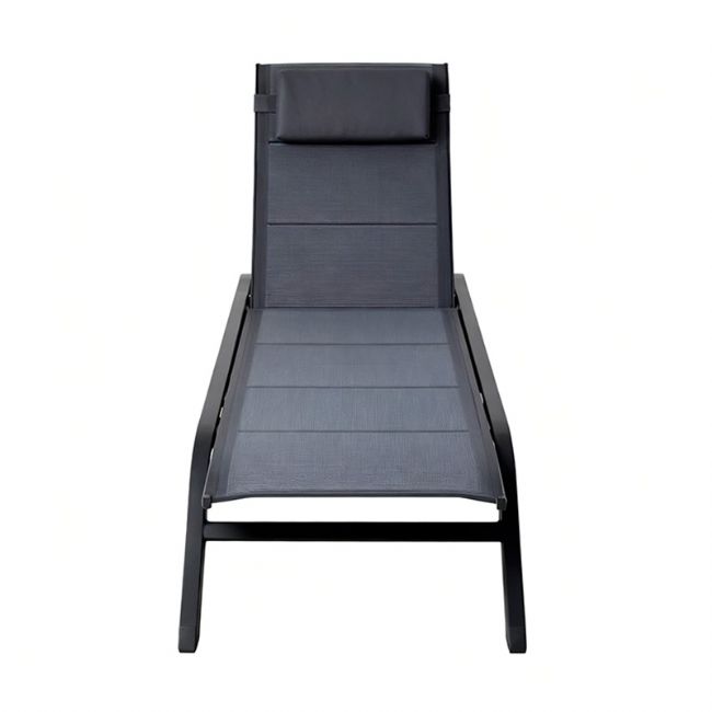 Adjustable Backrest Outdoor Sun Lounger with Aluminum Alloy Frame and Mesh Fabric - 11D25A