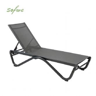Outdoor Sun Lounger with W-Shaped Aluminum Base
