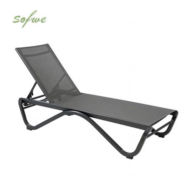 Outdoor Sun Lounger with W-Shaped Aluminum Base - 11D25B
