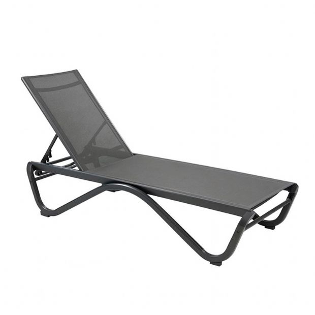 Outdoor Sun Lounger with W-Shaped Aluminum Base - 11D25B
