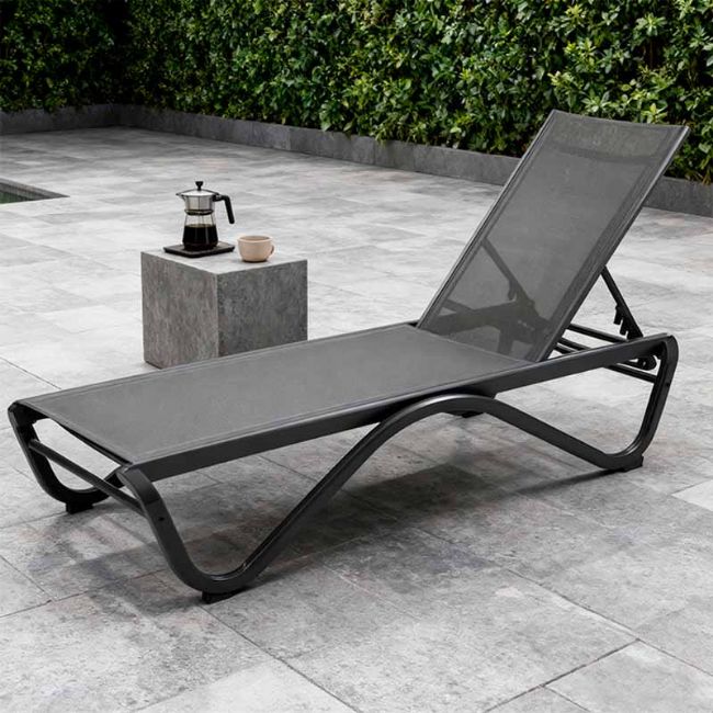 Outdoor Sun Lounger with W-Shaped Aluminum Base - 11D25B