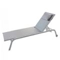 Aluminum Rolling Chaise Lounge Chair with Breathable Mesh Seat - 11D25C