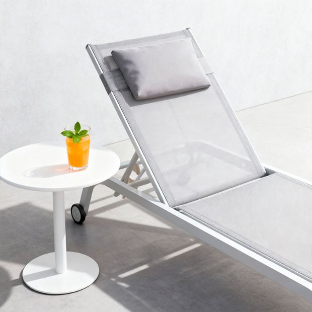 Aluminum Rolling Chaise Lounge Chair with Breathable Mesh Seat - 11D25C