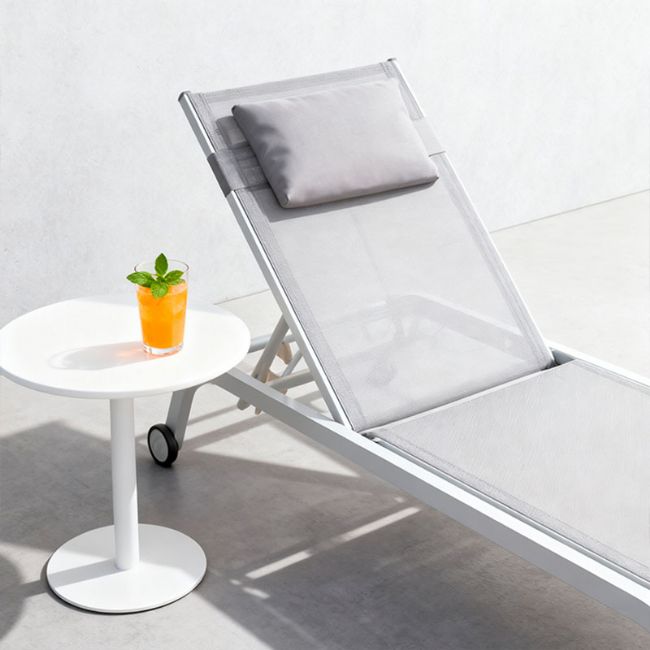 Aluminum Rolling Chaise Lounge Chair with Breathable Mesh Seat - 11D25C