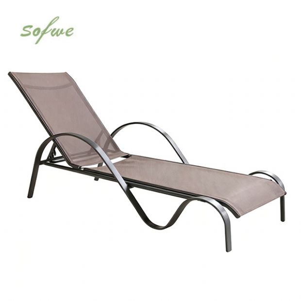 Outdoor Sun Lounger with Curved Armrests - 11D25E