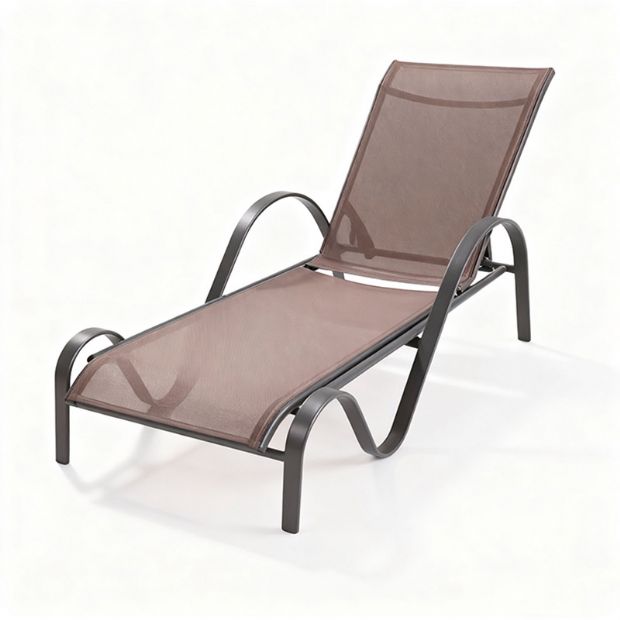 Outdoor Sun Lounger with Curved Armrests - 11D25E