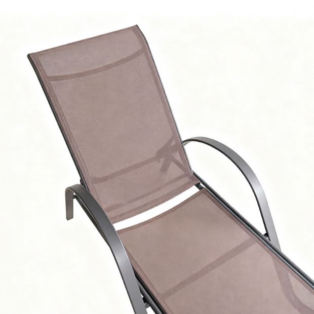 Outdoor Sun Lounger with Curved Armrests - 11D25E