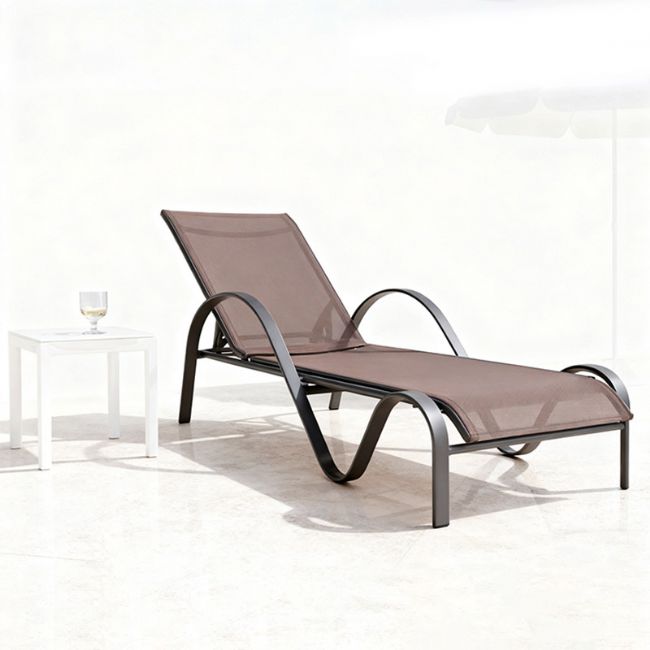 Outdoor Sun Lounger with Curved Armrests - 11D25E