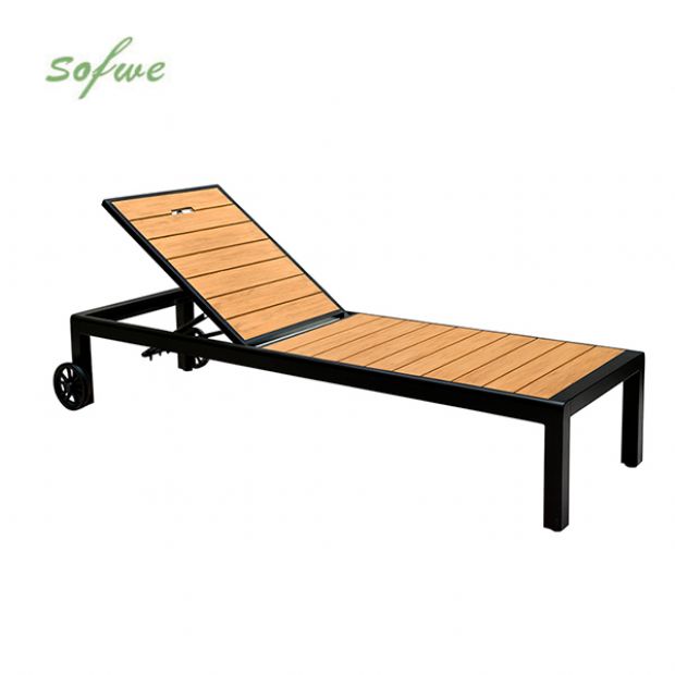 Aluminum Frame WPC Outdoor Sun Lounger - 11D25G
