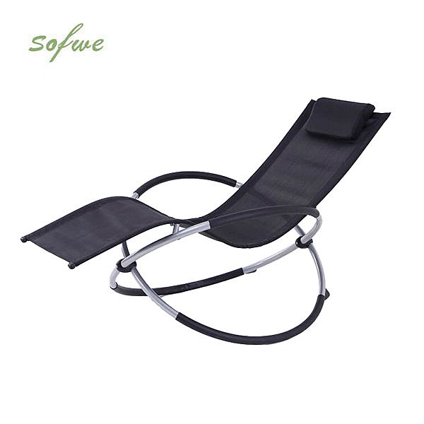 Wholesale Outdoor Rocking Sun Lounger with Adjustable Arch Metal Frame for Patio Poolside Furniture Supply - 11D25H