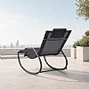 Wholesale Outdoor Rocking Sun Lounger with Ergonomic Curved Mesh Seat for Poolside Patio Furniture Supply - 11D25J