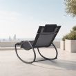 Wholesale Outdoor Rocking Sun Lounger with Ergonomic Curved Mesh Seat for Poolside Patio Furniture Supply - 11D25J