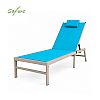 Wholesale Folding Outdoor Sun Lounger with Multi-Level Adjustable Backrest and Removable Headrest for Poolside Patio - 11D25K
