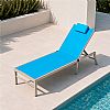 Wholesale Folding Outdoor Sun Lounger with Multi-Level Adjustable Backrest and Removable Headrest for Poolside Patio - 11D25K