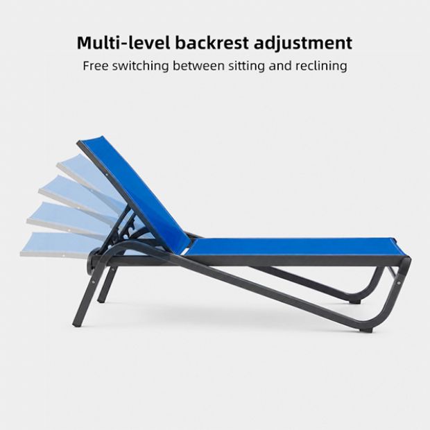 Wholesale Adjustable Outdoor Sun Lounger with PVC Coated Breathable Mesh Fabric Supply - 11D25L