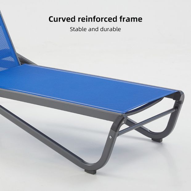 Wholesale Adjustable Outdoor Sun Lounger with PVC Coated Breathable Mesh Fabric Supply - 11D25L