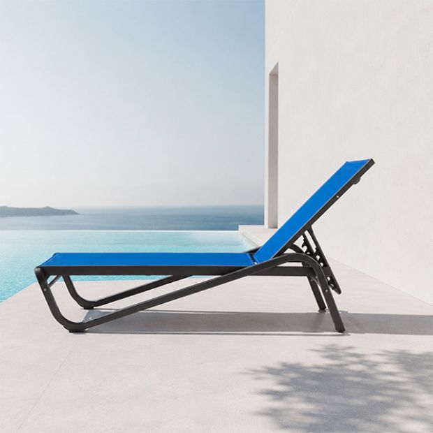 Wholesale Adjustable Outdoor Sun Lounger with PVC Coated Breathable Mesh Fabric Supply - 11D25L