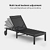 Wholesale Outdoor Metal Sun Lounger with Wheels and Breathable Mesh Fabric for Patio Poolside Supply - 11D25O