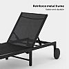 Wholesale Outdoor Metal Sun Lounger with Wheels and Breathable Mesh Fabric for Patio Poolside Supply - 11D25O
