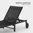 Wholesale Outdoor Metal Sun Lounger with Wheels and Breathable Mesh Fabric for Patio Poolside Supply - 11D25O