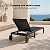 Wholesale Outdoor Metal Sun Lounger with Wheels and Breathable Mesh Fabric for Patio Poolside Supply - 11D25O