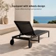 Wholesale Outdoor Metal Sun Lounger with Wheels and Breathable Mesh Fabric for Patio Poolside Supply - 11D25O