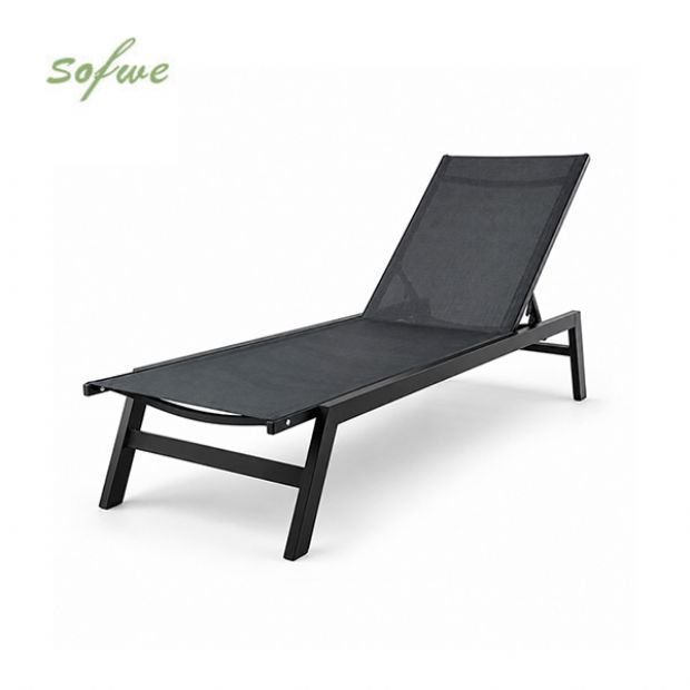 Wholesale Outdoor Sun Lounger 550g Breathable Mesh Surface Adjustable Backrest KD Structure for  Poolside Supply - 11D25P