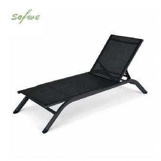 Wholesale Outdoor Sun Lounger Aluminum Curved Frame PVC...