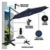 Solar LED 360-Degree Rotation Cantilever Patio Umbrella - 11U01K