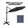 Solar LED 360-Degree Rotation Cantilever Patio Umbrella - 11U01K