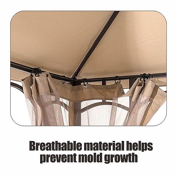 Outdoor Aluminum Alloy Pavilion with Mosquito Net - 10G01V