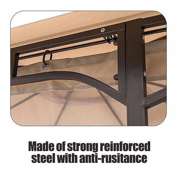 Outdoor Aluminum Alloy Pavilion with Mosquito Net - 10G01V